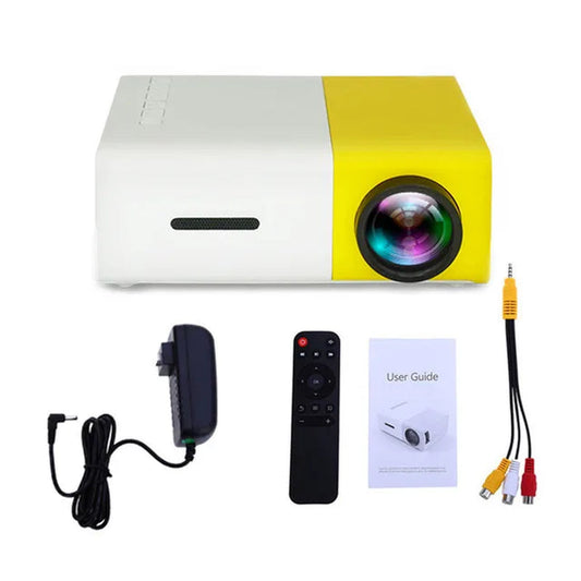 Compact portable mini projector with HD resolution, ideal for home theater, outdoor movie nights, and presentations